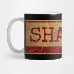 Aliska, text red gold retro Shaggy red Mug